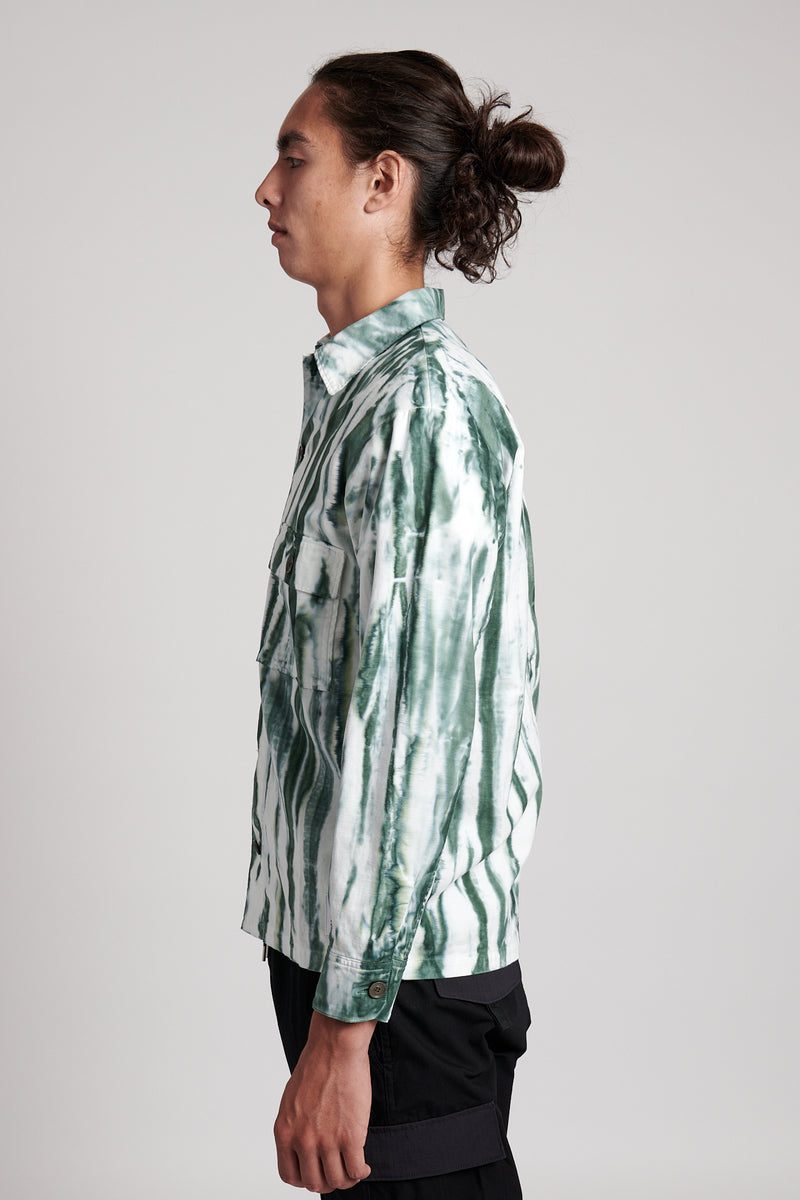 Tie Dye Military Shirt - Green