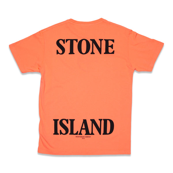 2Ns89 Cotton Jersey '30/1' Data Scan Print Garment Dyed T-Shirt - Orange Red