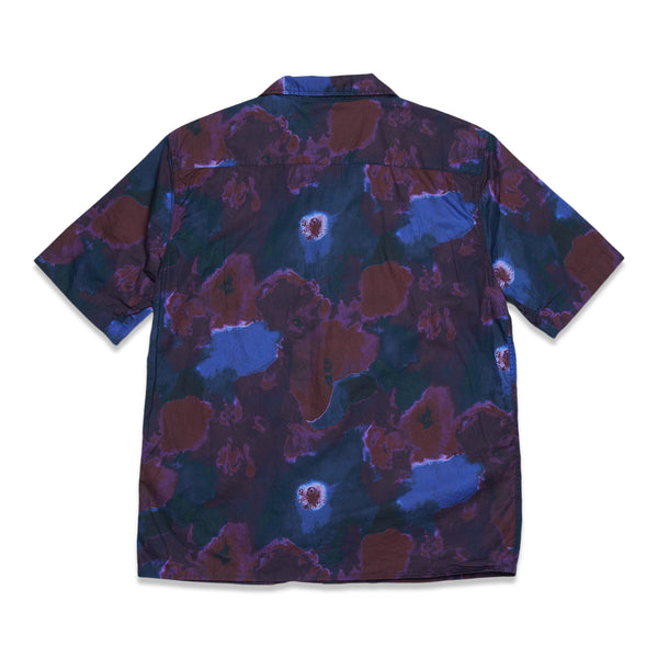 Shirt Rangi S/S Psycho Flower Poplin - Blue Navy