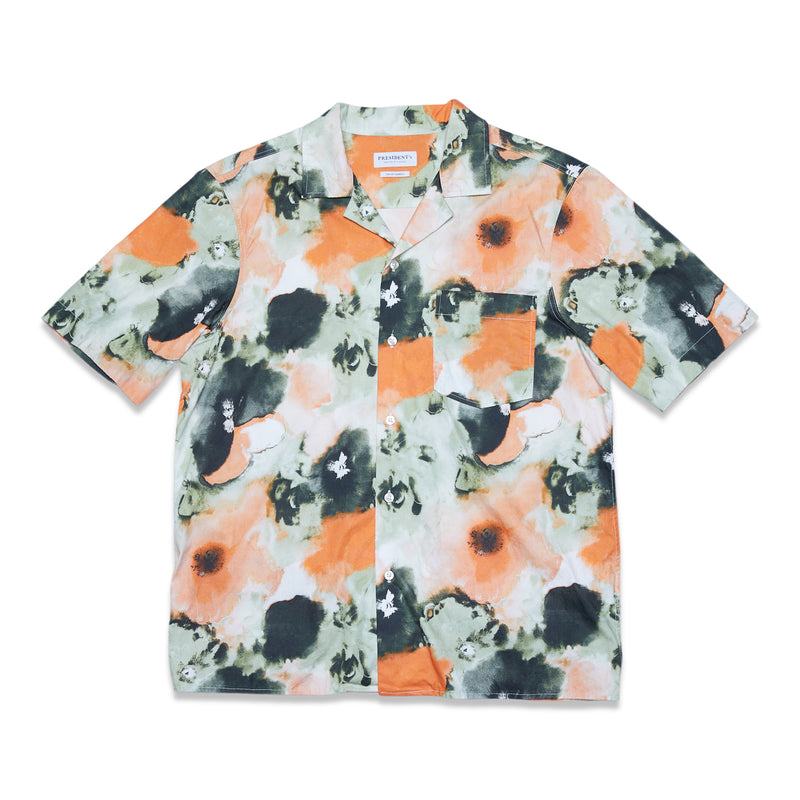 Shirt Rangi S/S Psycho Flower Poplin - Orange